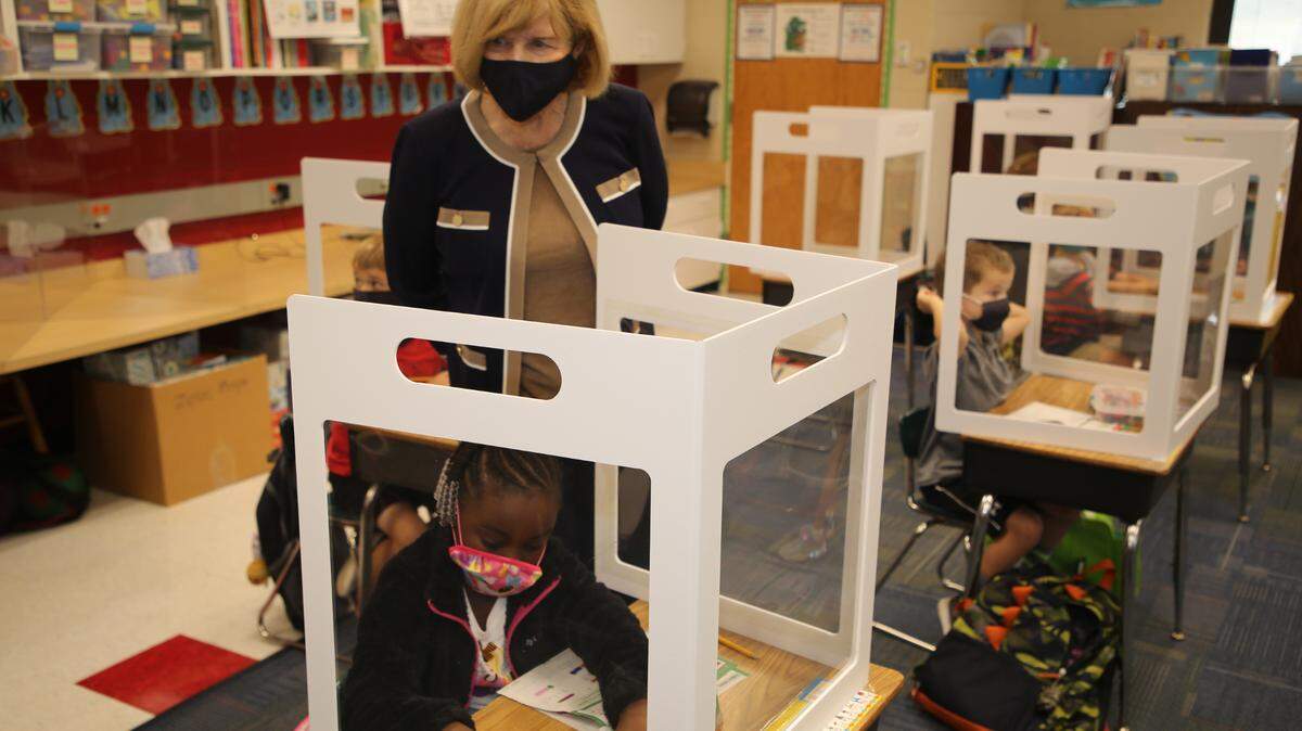 State education superintendent Molly Spearman visited River Springs Elementary School on Tuesday where she announced more than $33 million of personal protective equipment for statewide schools.