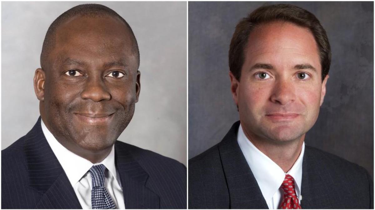 Kodwo Ghartey-Tagoe (left) will manage state and local regulatory and government relations, and community affairs as South Carolina state president of Duke Energy. Clark Gillespy (right) will become senior vice president of economic development, a new position. Ghartey-Tagoe will succeed Gillespy as South Carolina state president.