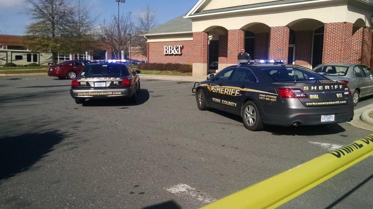 York County sheriff’s deputy patrol cars outside the BB&T Bank on S.C. 160 in Fort Mill after a suspected bank robbery Saturday morning.