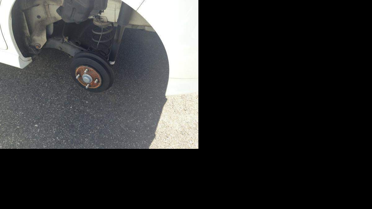 
Jennifer Hancock Ivenco, a Delta flight attendant, said two tires were stolen off her Honda Fit. 
