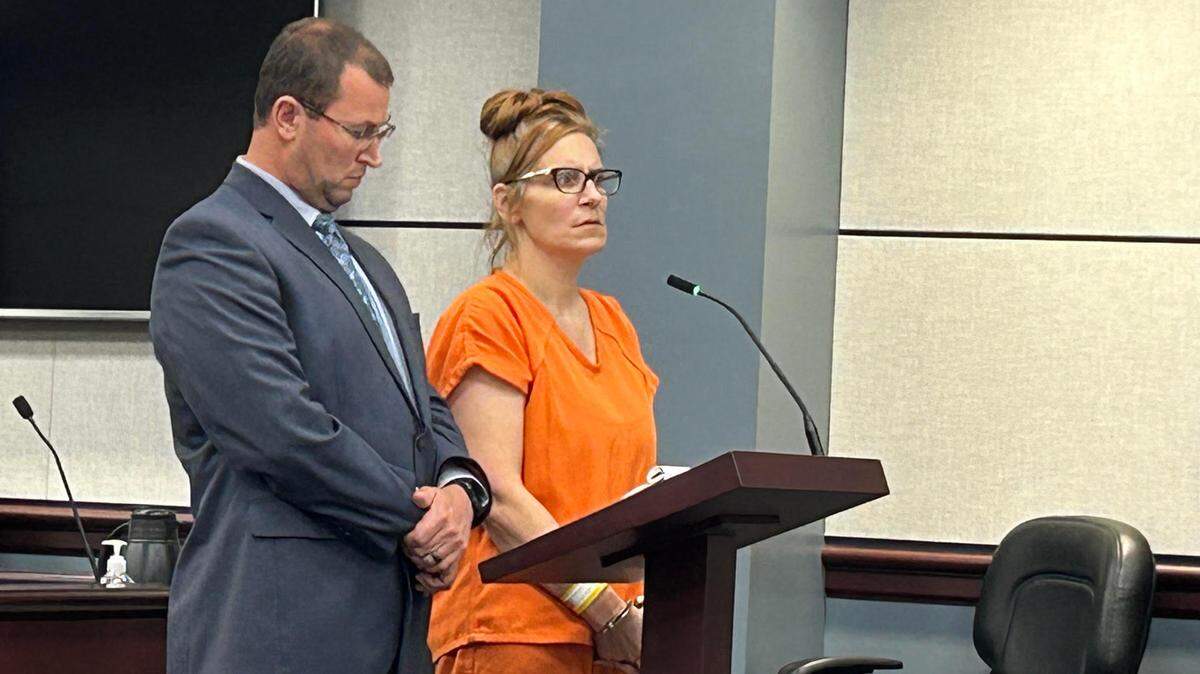 Lisa Buza Hill, right, in court with her lawyer, Thomas Bowen, in York County court on June 14, 2024. A South Carolina judge sentenced her to five years prison for stealing over $1 million from a Riverwalk company in Rock Hill.