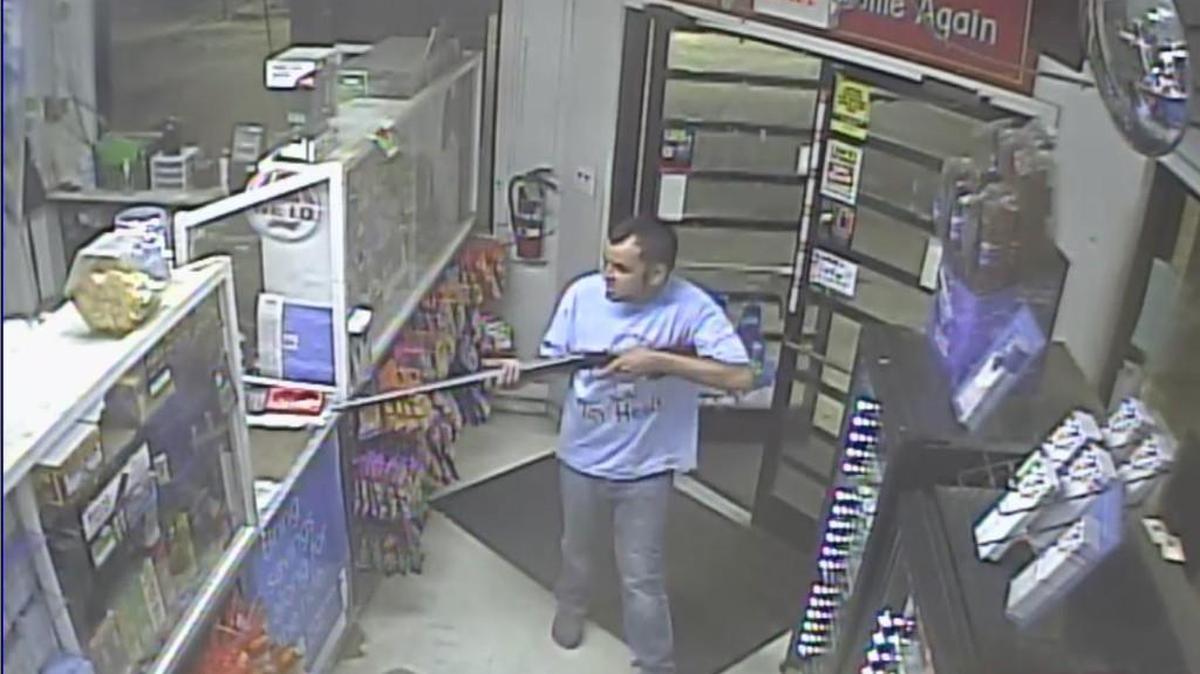 Lancaster County sheriff’s deputies are searching for the man who stole an undisclosed amount of cash and cigarettes.