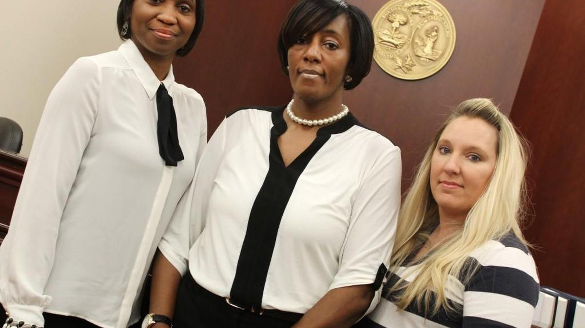 York County Sheriff’s Office law enforcement victim advocates, from left, Tina Marsh, Yolanda Long and Shea Humphries.