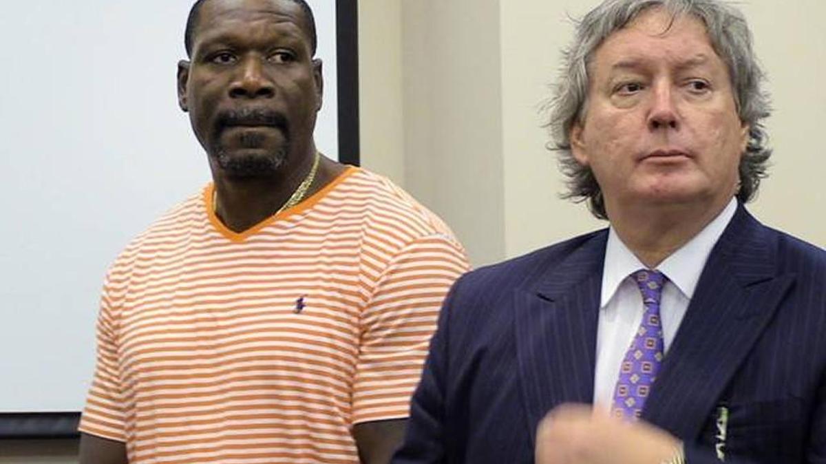 David Morgan, left, and his defense attorney Michael Brown at a recent court hearing.