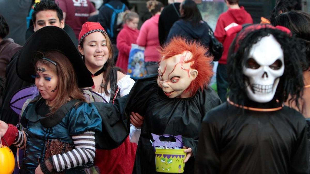 Children crowded the street at the annual Boo-HaHa Halloween celebration on Main Street in downtown Rock Hill in 2012.
