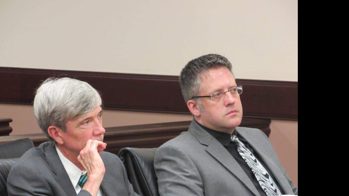 
Robert Jeffrey Taylor Jr., right, with his attorney, Jim Boyd of Rock Hill, in court Thursday morning. A judge loosened bond conditions for Taylor, who is charged with child abuse causing great bodily injury after his now-4-month-old son was found to have brain and neck injuries.
