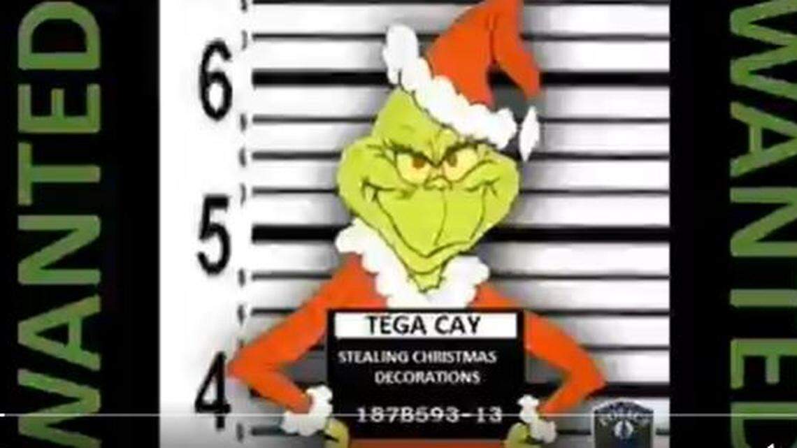 A ‘Grinch’ stole Christmas decorations in Tega Cay, cops say. It was caught on camera