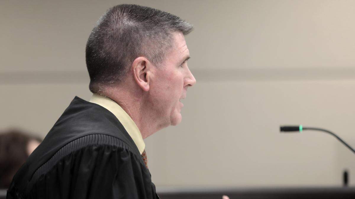 York County Family Court Judge David Guyton talks to a juvenile during family court Tuesday. The juvenile faced charges related to damage of property during a TikTok challenge.