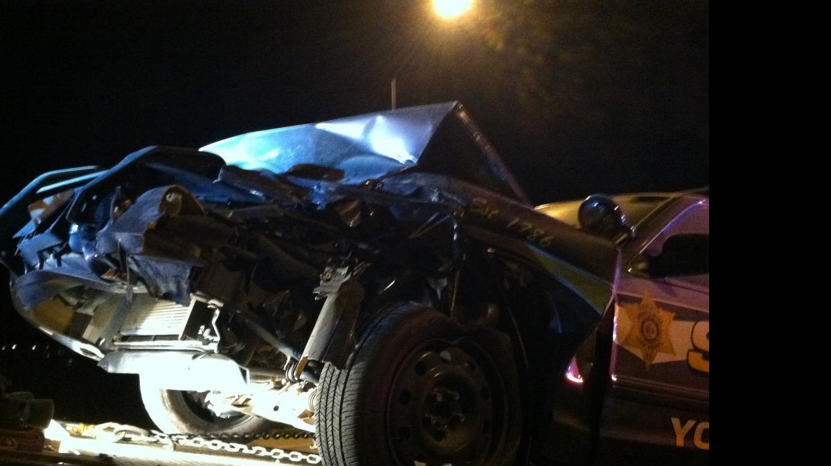 
A suspected drunken driver crashed head-on into this York County Sheriff’s Office patrol car on May 9.
