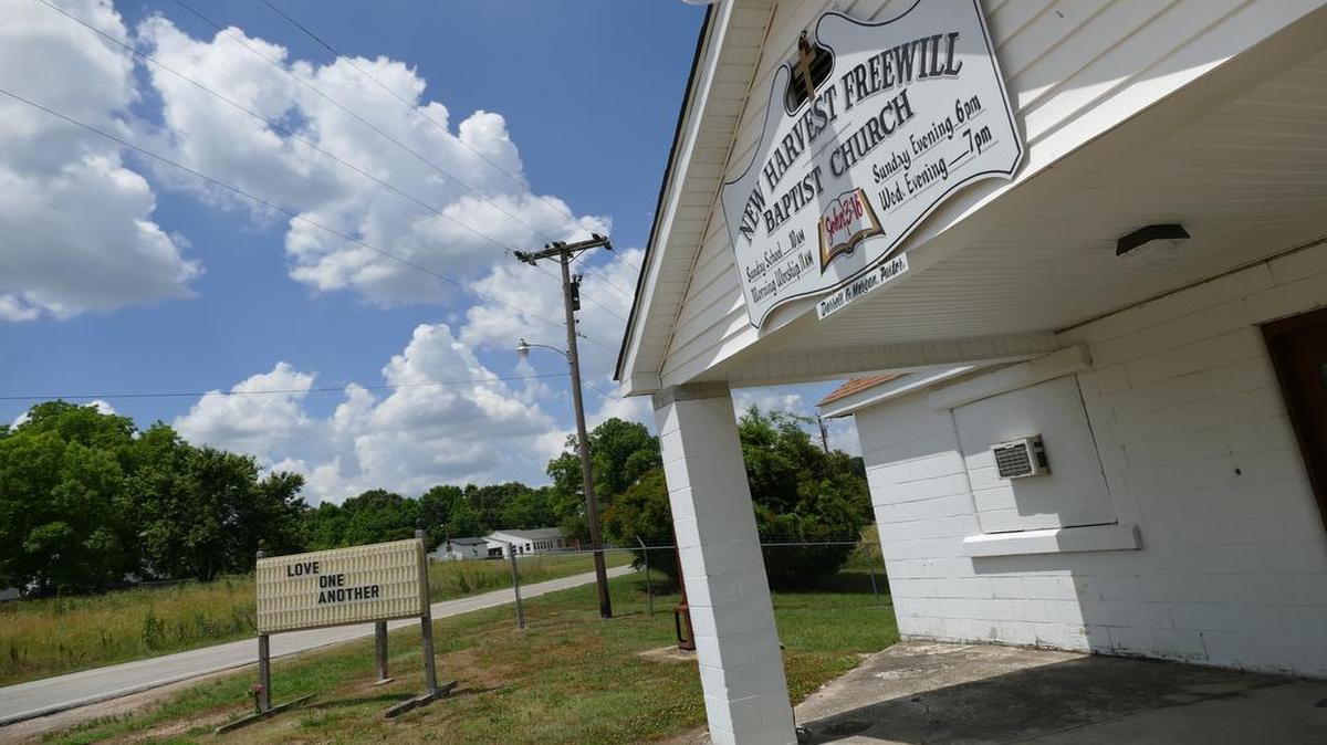 
A small vase of flowers placed under the marquee of New Harvest Freewill Baptist Church was the only sign of life at the church Friday. Pastor Darrell Morgan was shot and killed by Lancaster County sheriff’s deputies Thursday after allegedly pointing a gun at and threatening the deputies, who were responding to a domestic dispute between Morgan and his estranged wife.
