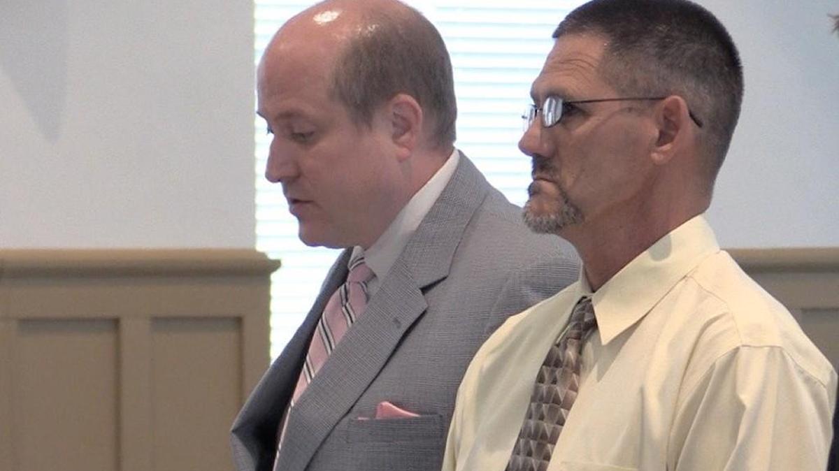 
Former Chester ROTC teacher James Banks Sr., right, with his lawyer Trey Cockrell, left, in court Monday when Banks was sentenced to 3 1/2 years prison on drug charges
