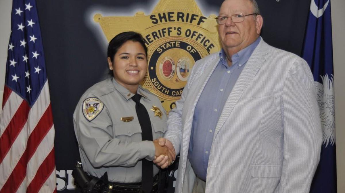 Marina Arbelo with Sheriff Bruce Bryant