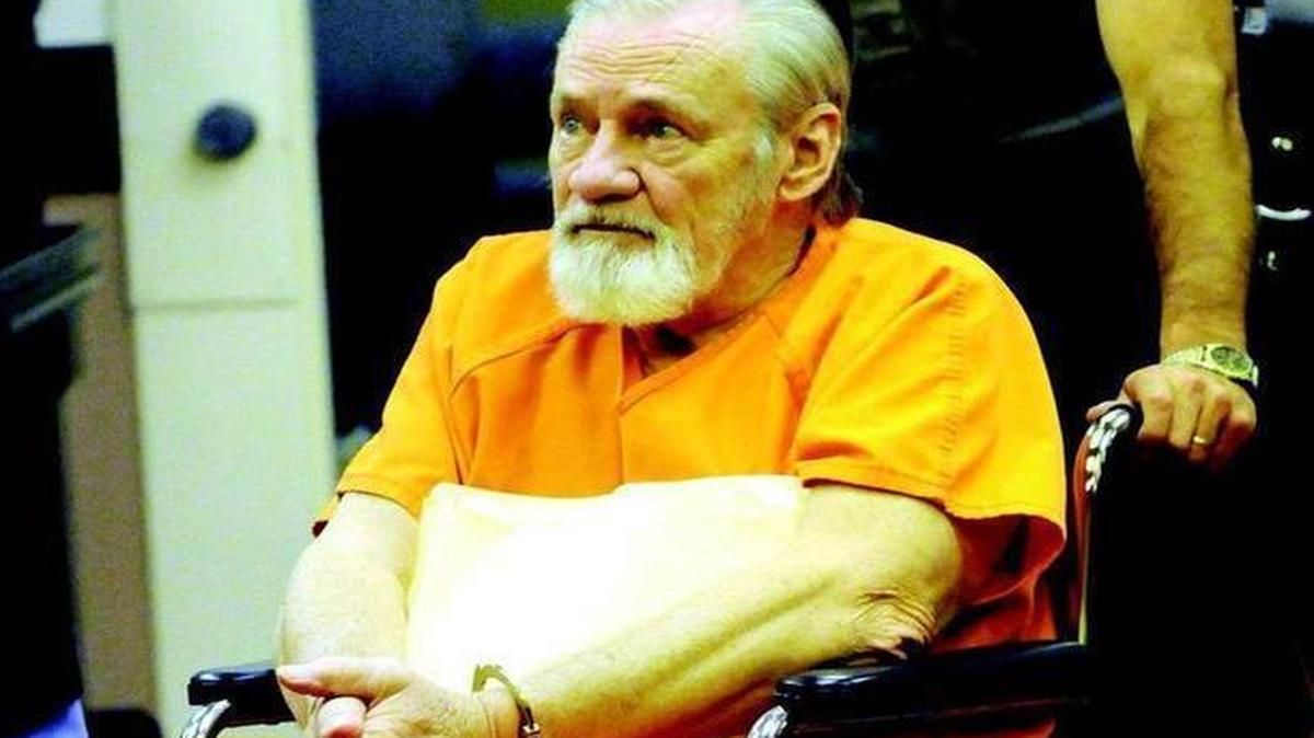 
A York County Sheriff Deputy pushes Gustave Hartner of Clover into court for his sentencing. He was sentenced to seven years in prison for shooting his 90-year-old wife in what police called a mercy killing. 
