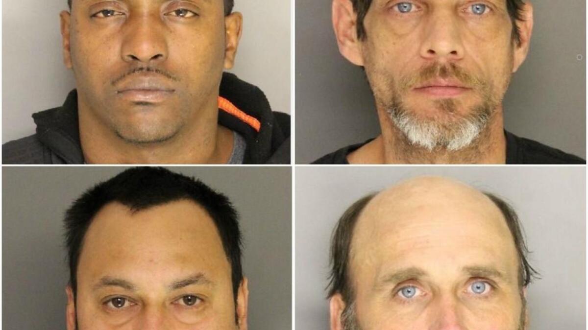 Undercover drug transactions in Lancaster County led to warrants for 28 people and the arrest of four additional people. Pictured are those four. Top from left: Robert Jeasus Martin, James O’Neal Plyler; Bottom from left: Jaime Leonives Paz Najera, John Thomas Sims, Jr.