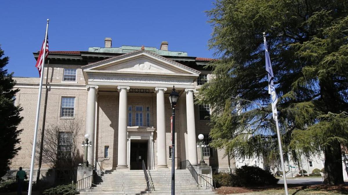 The York County Courthouse in downtown York was built in 1914.