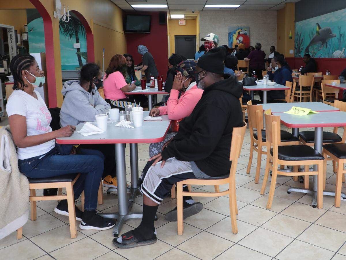 Customers wait for their breakfast at Anna J’s Restaurant in Rock Hill.