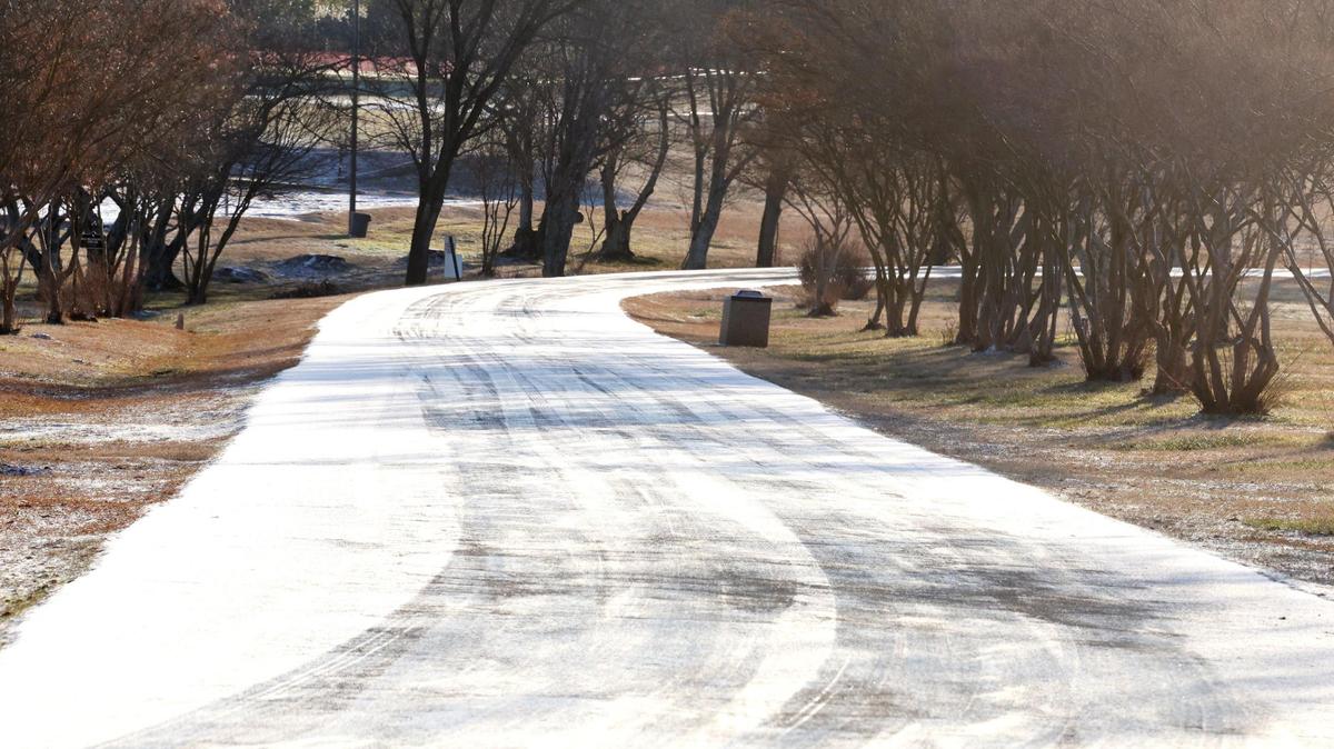 Snow fell Tuesday night across the York County region. This photo was taken at Winthrop Lake early Wednesday morning.
