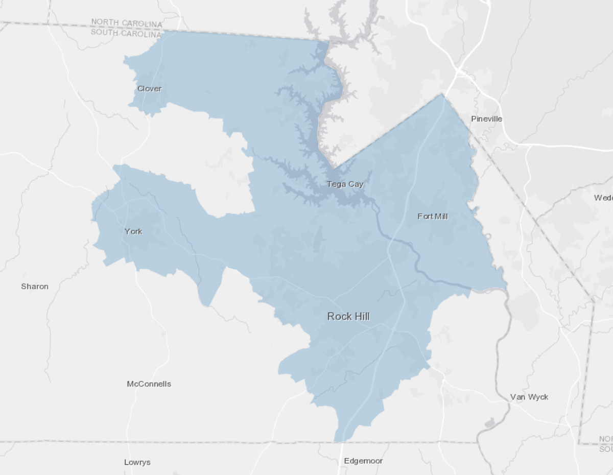 An online map shows the urban services boundary in York County, which could be used to set school impact fees for the Clover School District.