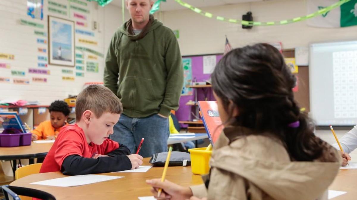 In this 2016 file photo, third-grade student Dayton Cunningham takes a test in his French language immersion class at Rosewood Elementary School in Rock Hill.