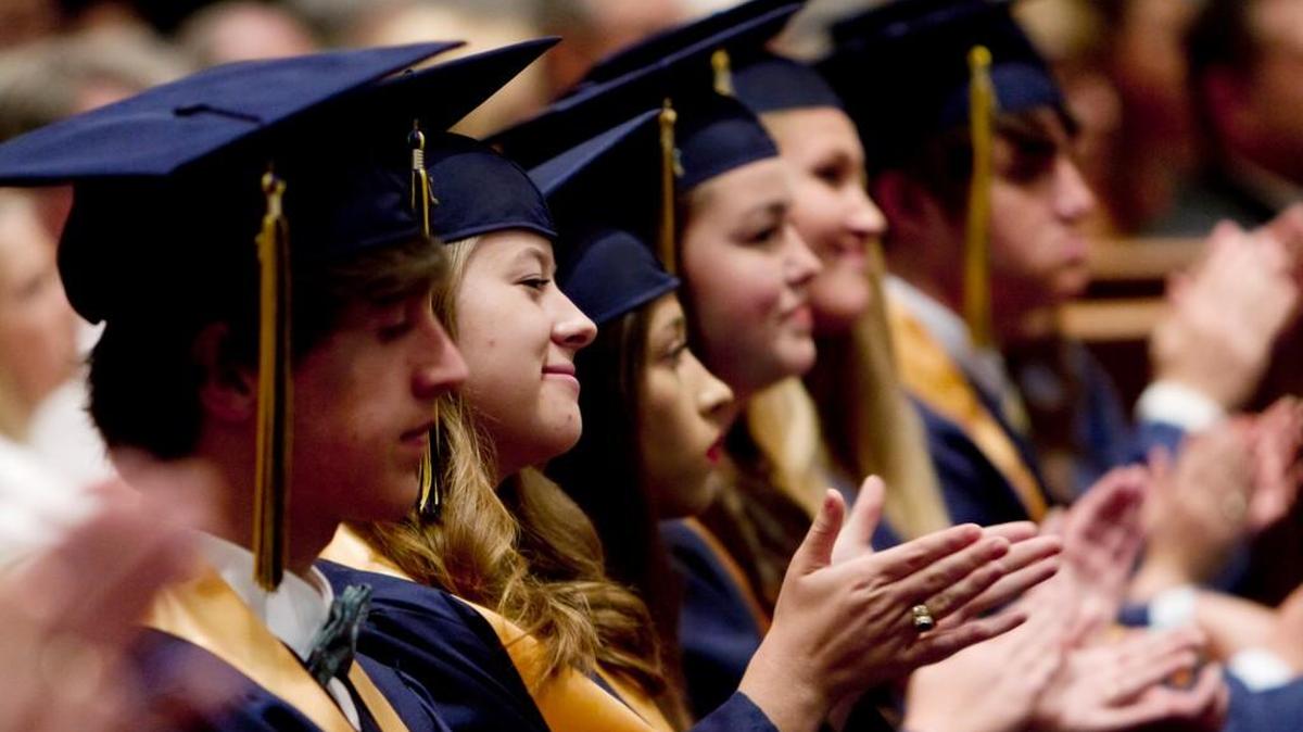 Westminster Catawba Christian School seniors attend the graduation ceremony Friday at Westminster Presbyterian Church.