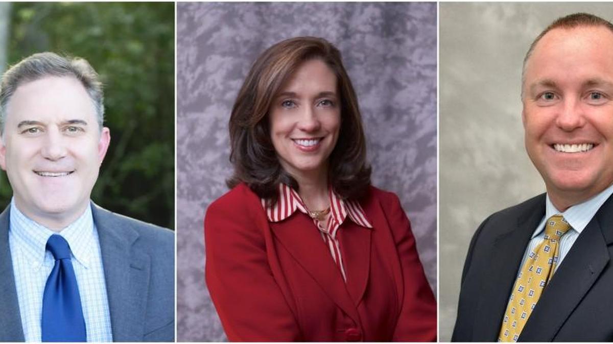 The Clover school board has narrowed down three candidates as finalists for superintendent. They are, from left, Tim Newman, Sheila Quinn and Thomas Schmolze.