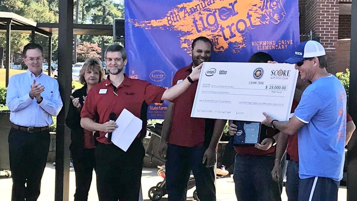 Office Depot, winners of Intel Corp.’s Score with Intel Core program, on Friday donated $25,000 to Richmond Drive Elementary School in Rock Hill.