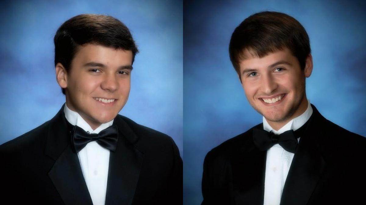 York Preparatory Academy Valedictorian Cameron Robert Herron, left, and Salutatorian Miller Brunson Hoffman.