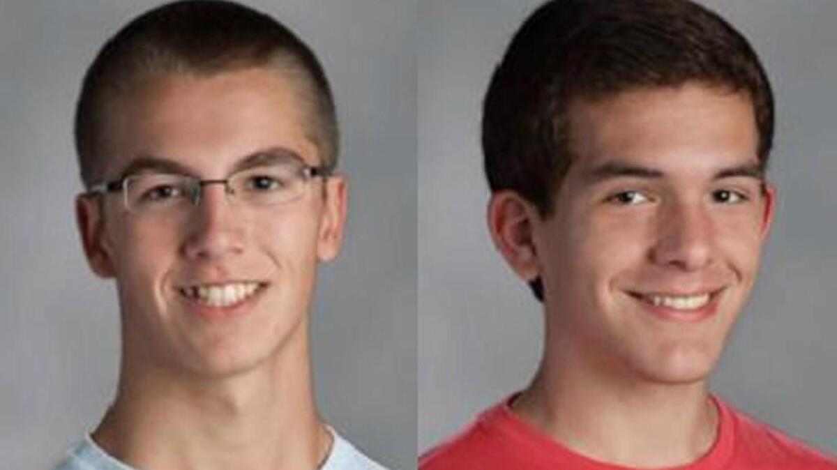 Lancaster High School Valedictorian Coulter Jackson, left, and Salutatorian Adam Bailey.