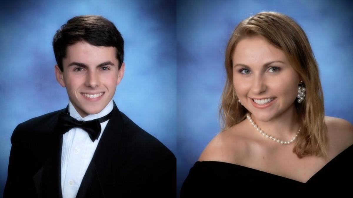 Clover High School Valedictorian Grayson Ross Love, left, and Salutatorian Bonita Faye Wyatt.