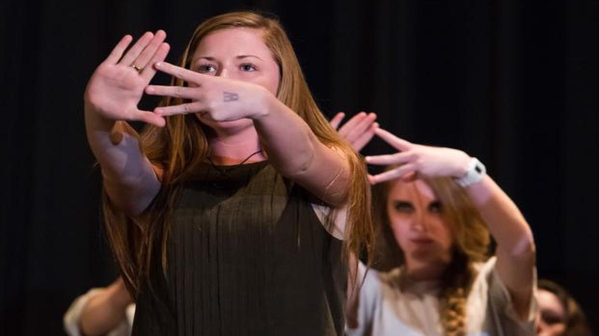Winthrop University students involved in campus sororities perform in a step show on Thursday night to raise money for a local animal shelter.
