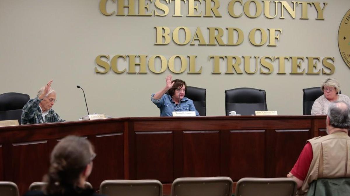 In this 2015 file photo, the Chester County school board votes on a personnel matter.