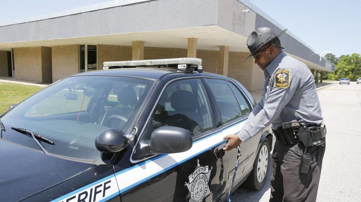 In this 2015 file photo, Chester County Sheriff’s Deputy Calvin Carter is shown at Chester High School.