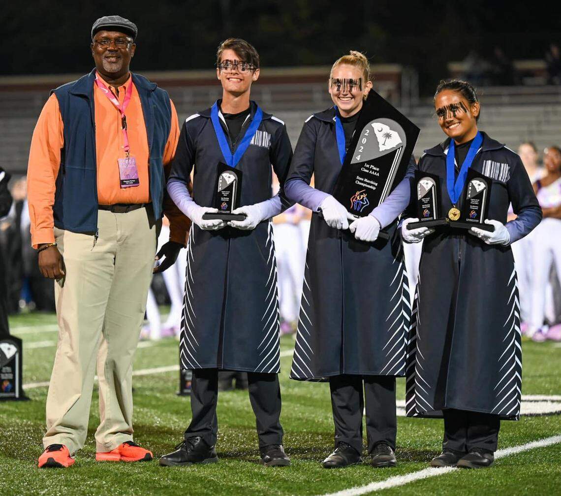 The Catawba Ridge High School marching bond won the 4A state title, with the highest score so far in state finals events.