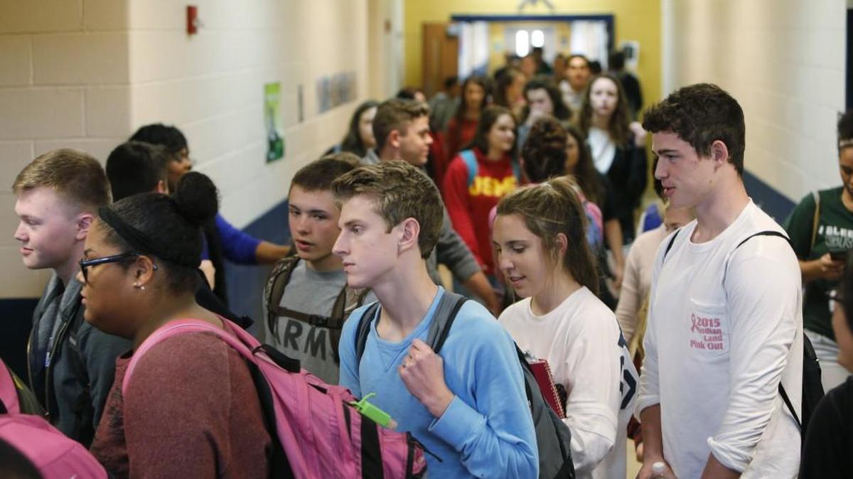 In this 2015 file photo, students crowd the halls at Indian Land High School during a class change.
