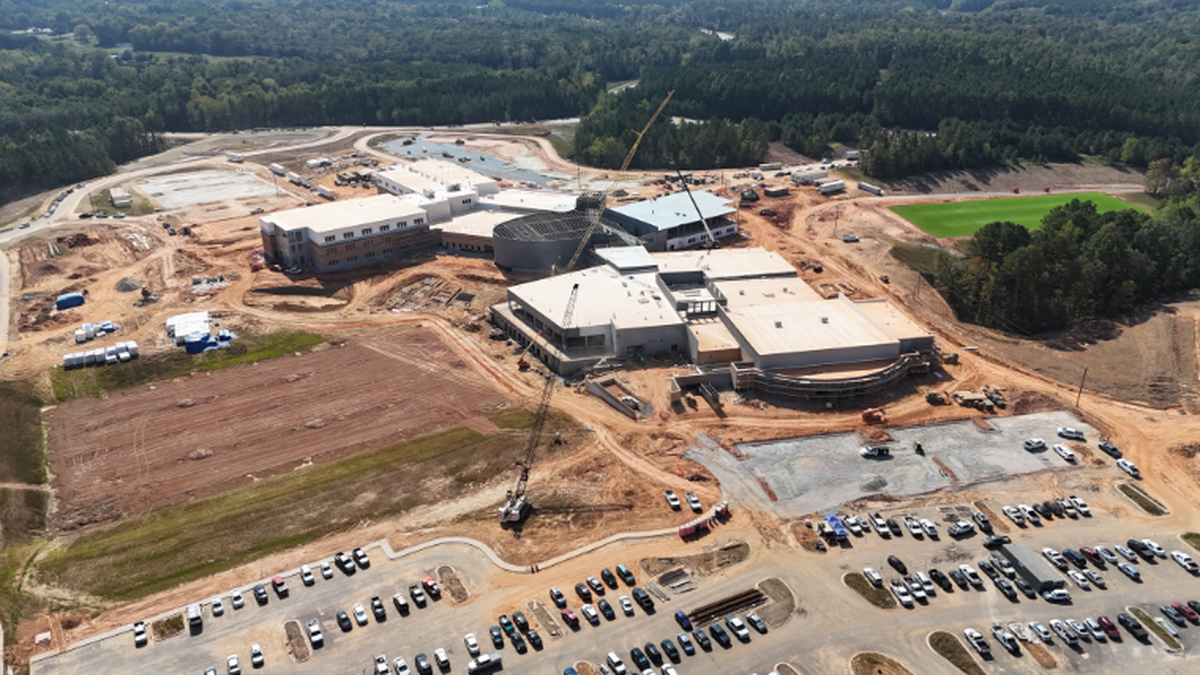 A September update photo from the Clover School District shows construction on Lake Wylie High School. The school district wants increased impact fees to help pay for school construction.