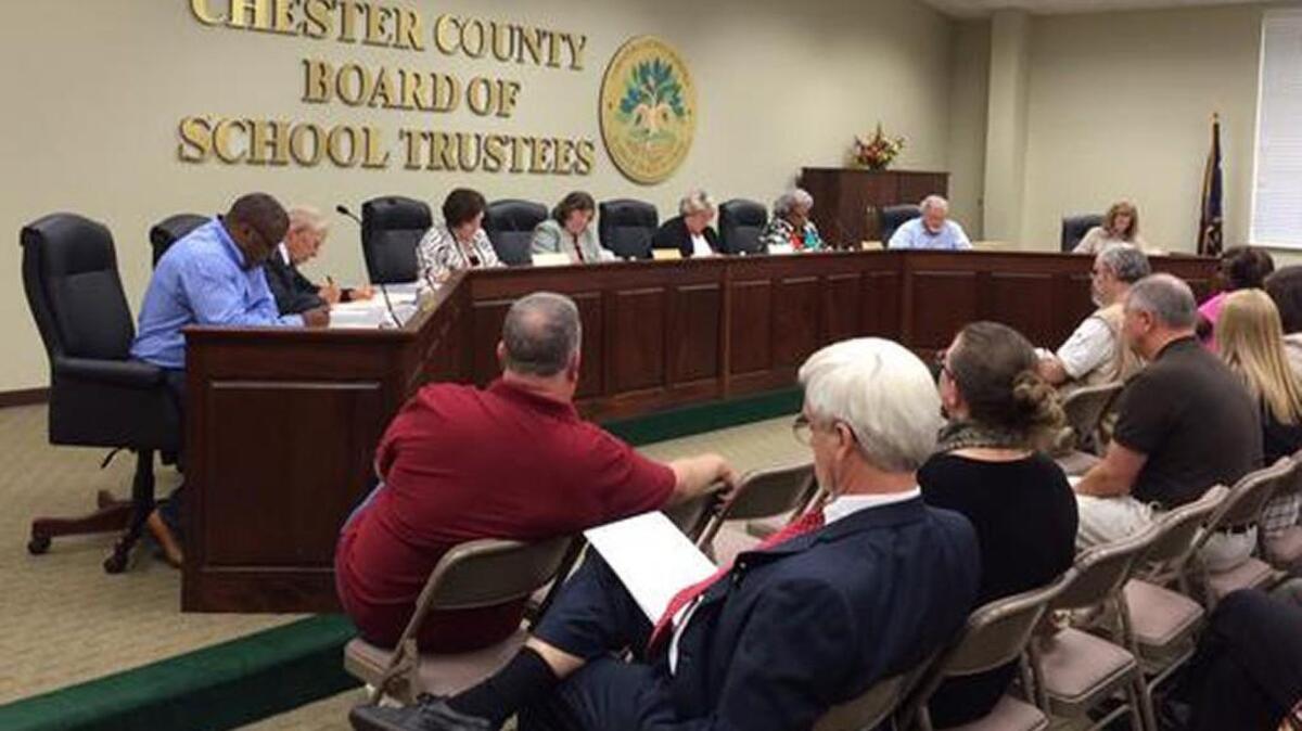 
About 100 people attended Monday’s Chester County school board meeting, the third of its kind this month. It came on the heels of Chester County schools Superintendent Agnes Slayman’s return to work last Wednesday after a few weeks of unexplained personal leave.
