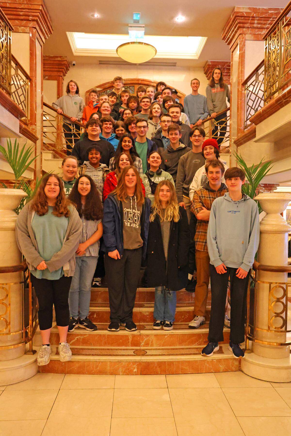 Students and others with the band on the third day of the Ireland trip.