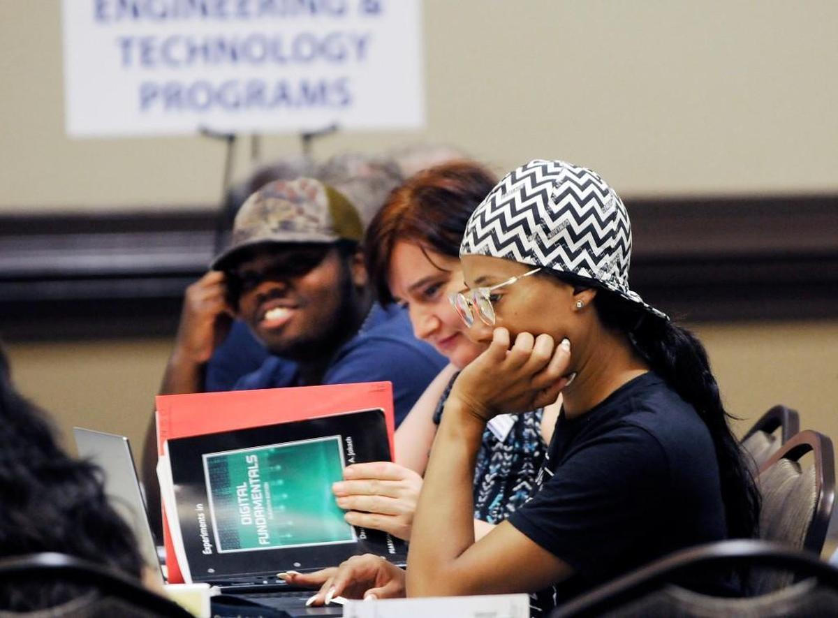 In this file photo, York Technical College students register for classes at the Baxter Hood Center in Rock Hill.