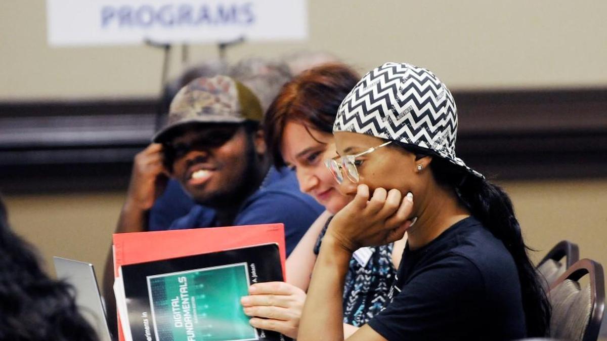 In this file photo, York Technical College students register for classes at the Baxter Hood Center in Rock Hill.