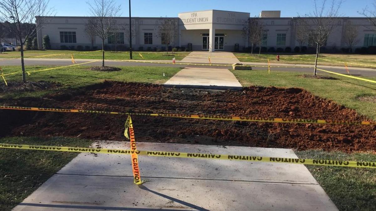 Work has begun on the first flag pole at York Preparatory Academy in Rock Hill