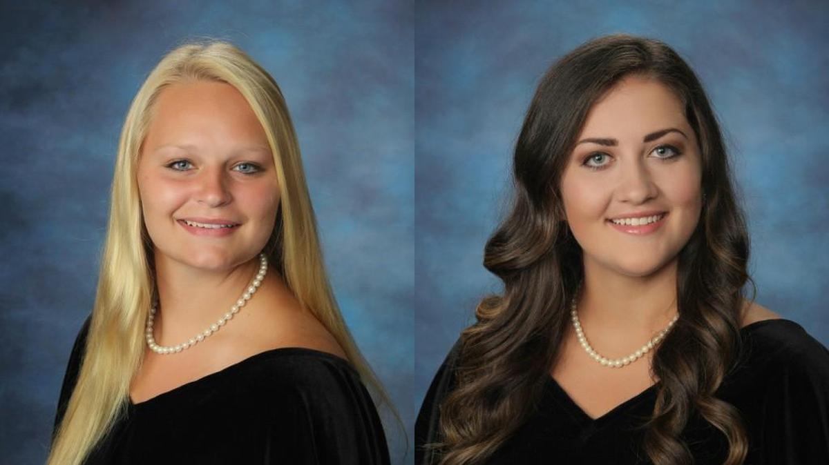 Lewisville High School Valedictorian Samantha Rose Lovern, left, and Salutatorian Anja Katharine Minninger