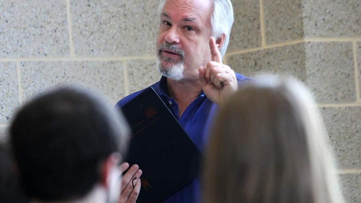 Winthrop University professor Chris Van Aller speaks with students and others Thursday at a lecture about the Syrian refugee crisis — one event in a series about the Syrian civil war called “Putting a Face on Syria: Hope Through Education.”