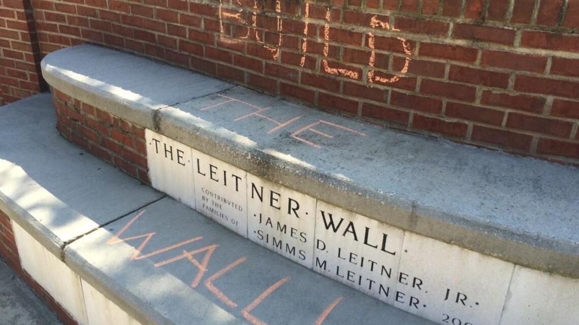‘Build the wall,’ other pro-Trump chalking spotted around Winthrop campus