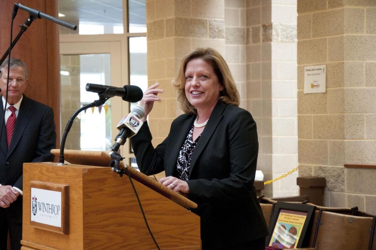 10th President Jamie Comstock Williamson at Winthrop’s West Center in early 2013