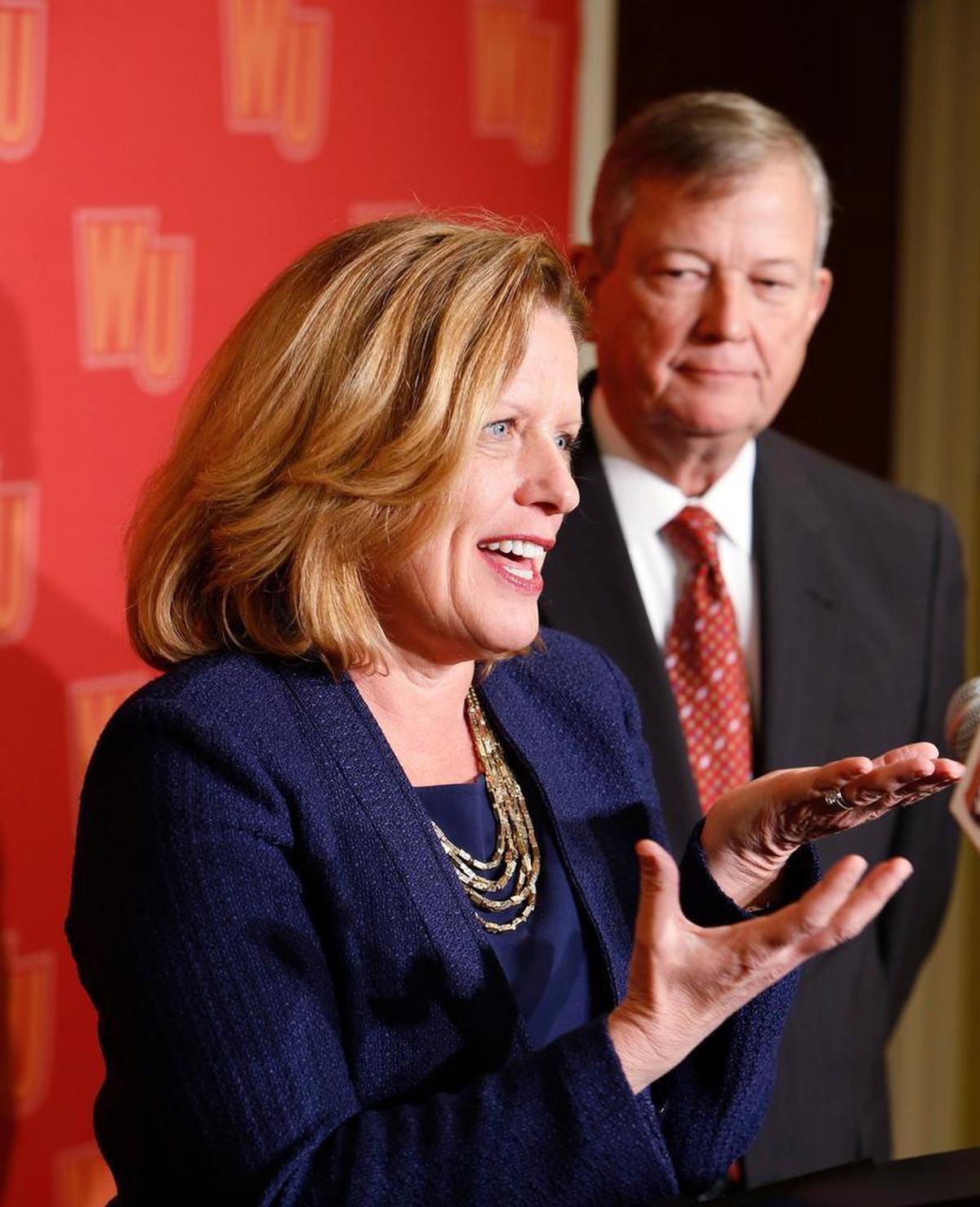 The Williamsons during presidential finalist interviews in early 2013 at Winthrop University. 