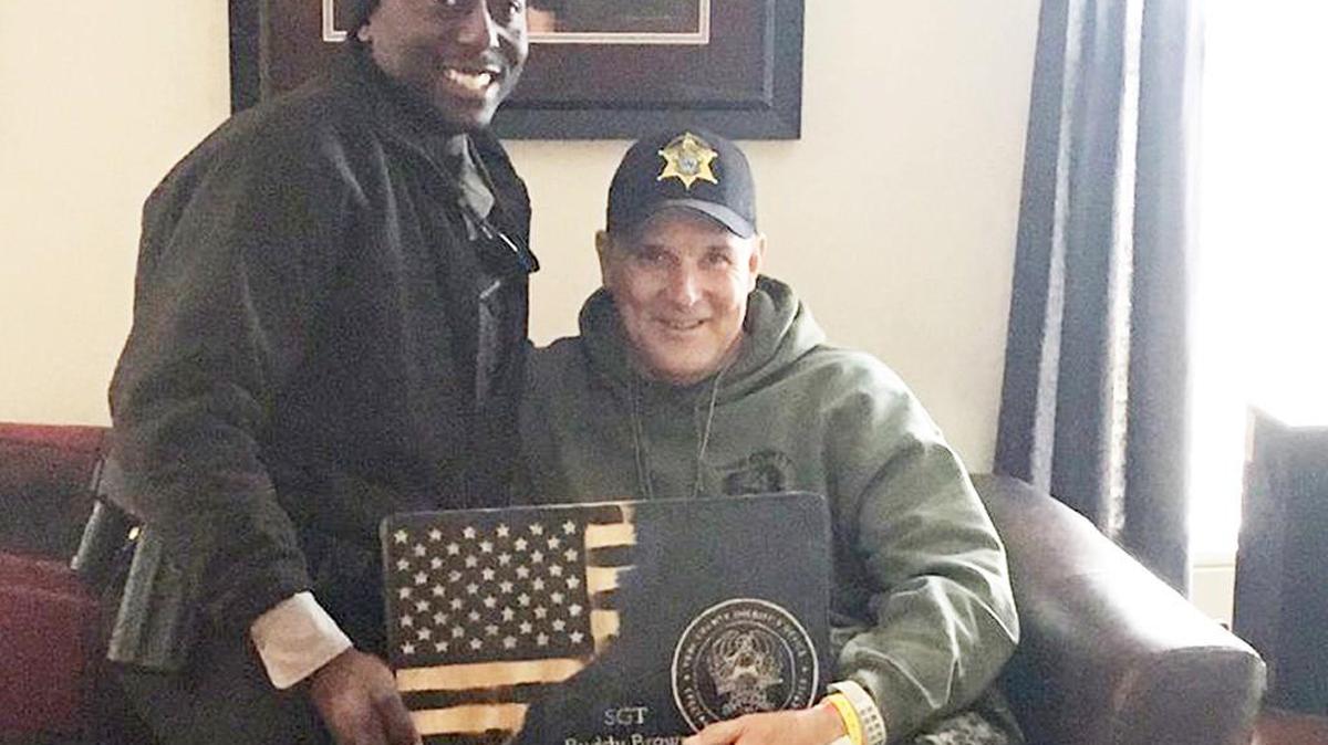 Sgt. Buddy Brown, one of four York County, South Carolina law enforcement officers shot last week in what police said was an ambush, was released from a Charlotte hospital Thursday.