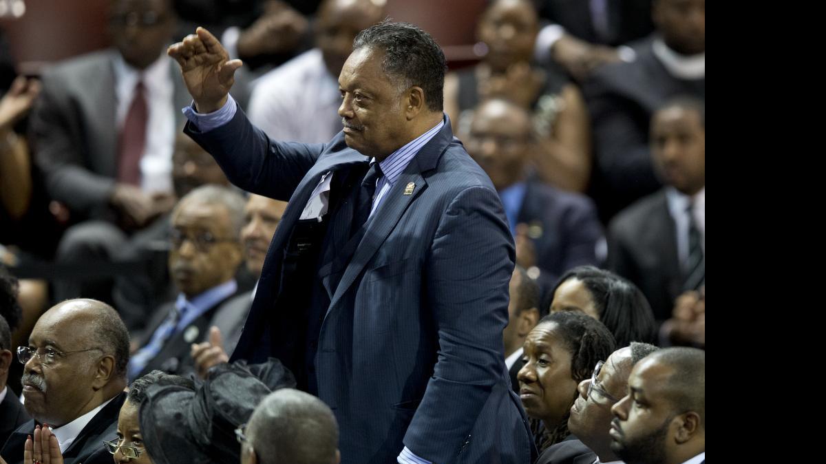 
The Rev. Jesse Jackson attended the June 26 service honoring the life of the Rev. Clementa Pinckney – one of the nine people killed in the shooting at Emanuel AME Church in Charleston.
