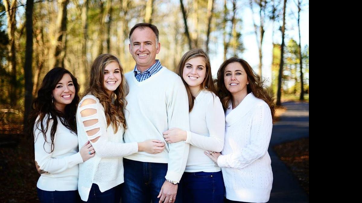 
Stephanie Anderson, right, with her husband, Scott, and three daughters. Stephanie died Saturday on Crowders Mountain. 

