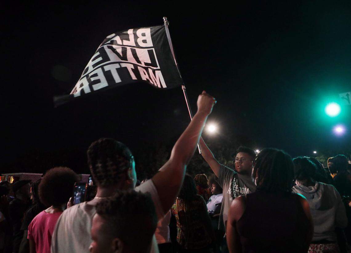 Protesters demonstrate Wednesday in downtown Rock Hill.