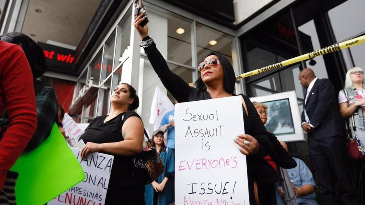 Sexual assault survivors along with their supporters at the #MeToo Survivors March against sexual abuse Nov. 12, 2017 in Los Angeles.